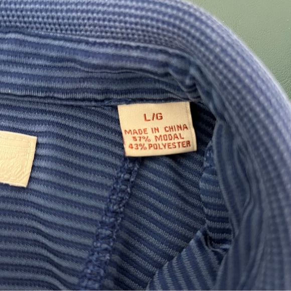 Tommy Bahama Polo Shirt Mens Large Blue Modal Blend Striped Short Sleeve (745) - Picture 6 of 8